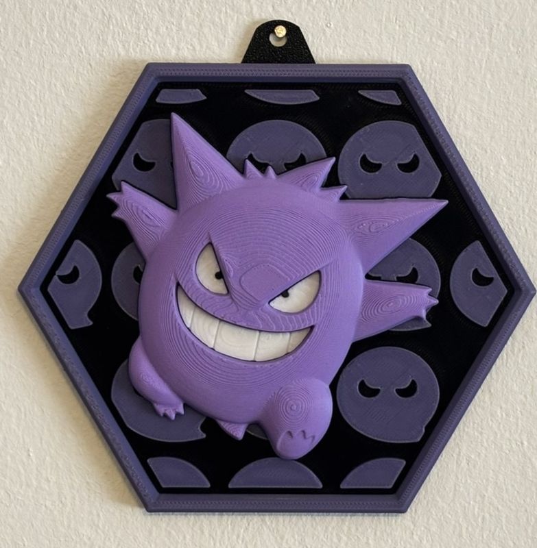Médaillon Ectoplasma imprimé en 3D, cadre violet