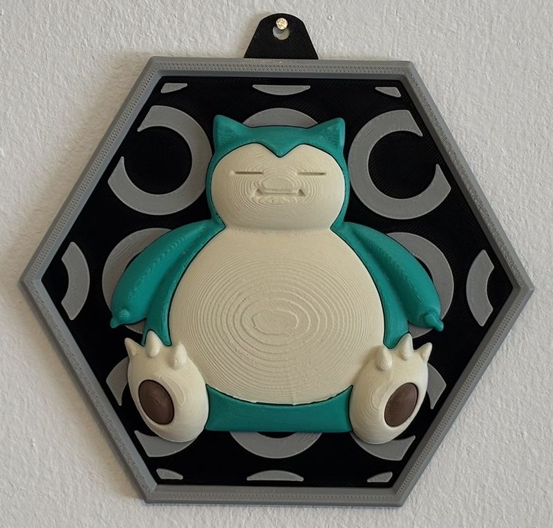 Médaillon Ronflex imprimé en 3D, cadre gris